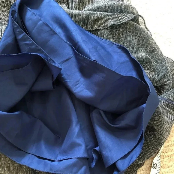 New Allure Bridals black, silver long matalic strapless mod gown size 6/8 - Picture 8 of 14